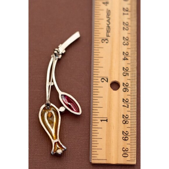 Vintage Avant Garde Blooming Flowers Brooch - U16 - Picture 2 of 2